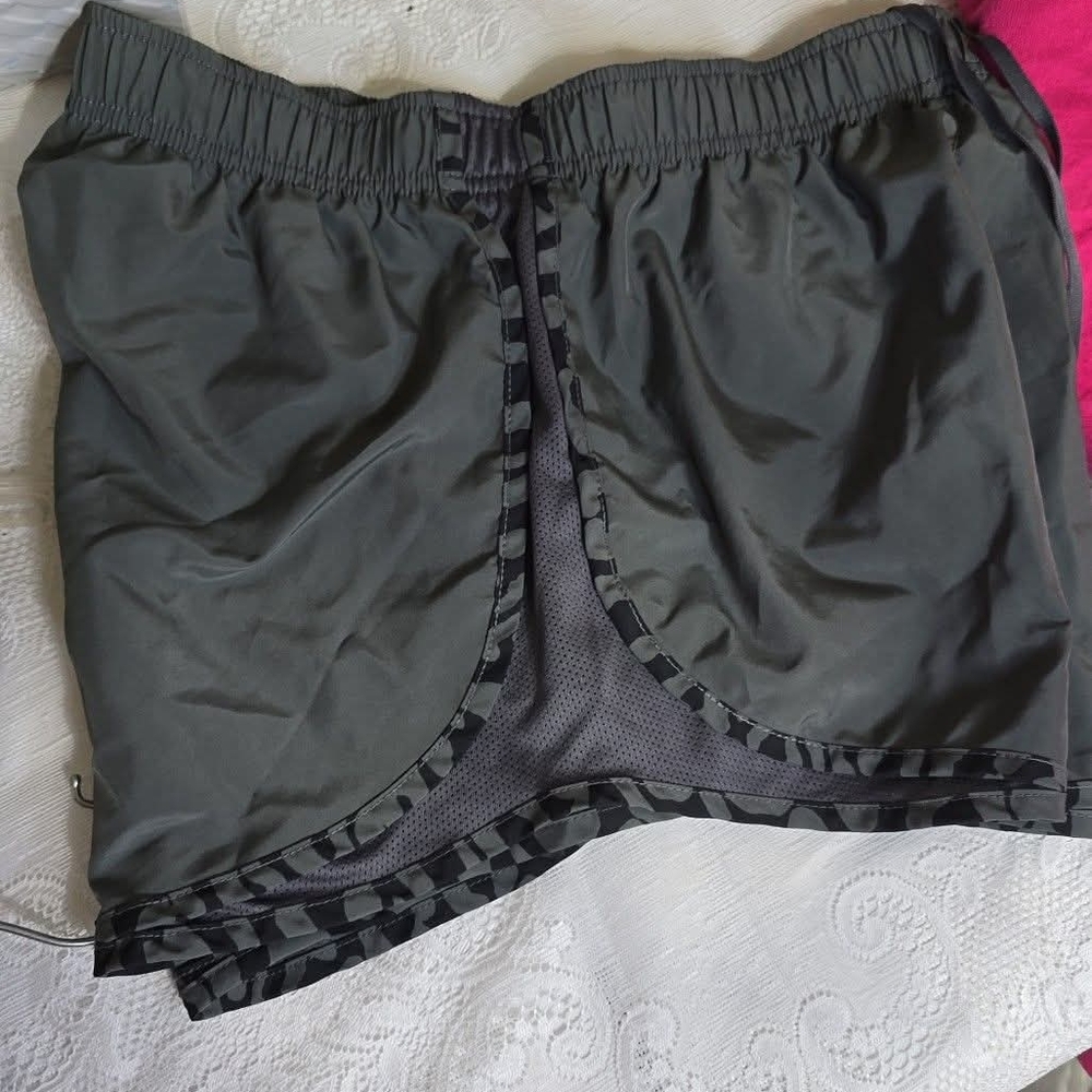 Gray Ruffled Athletic Shorts